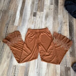 Brown women’s flare lace leggings